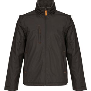 Outdoorjas 'Score' met afritsbare mouwen Kariban Donkergrijs/Orange - M