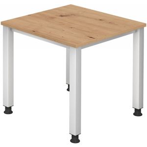 QUEO 8 S | Bureau - 80 x 80 Tafelhoogte I In hoogte verstelbaar Knoestige Eiken
