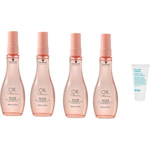 4 x Schwarzkopf - Oil Ultime Rose Finishing Oil - 100ml + Willekeurig Travelsize