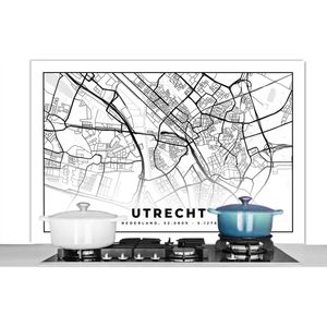 Spatscherm keuken 120x80 cm - Kookplaat achterwand Kaart - Utrecht - Nederland - Muurbeschermer - Spatwand fornuis - Hoogwaardig aluminium