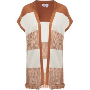 usha - FESTIVLA - Vest - Zwart - Zickzackpatroon met Fransen