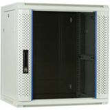 DSIT 12U witte wandkast met glazen deur 600x450x635mm (BxDxH) - serverbehuizing - serverrack - serverkast - 19 inch