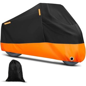 Motorhoes waterdicht buiten afdekzeil motorfiets winterbestendig 210D Oxford-stof zonbestendig 4 reflecterende strepen slotgaten XXL 245 x 105 x 125 cm Motorhoes waterdicht buiten