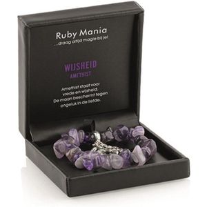 Ruben Robijn - Ruby Mania, armband Amethist, nugget kralen - Armband (sieraad) 19 cm