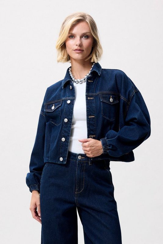 Catwalk Junkie - Tuck In Denim Jacket - Donkerblauw - Jack