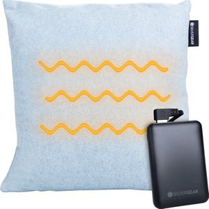 Silvergear Warmtekussen Elektrisch & Oplaadbaar - Verwarmingskussen met Batterij & Thermostaat - Blauw