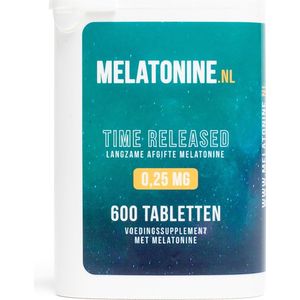 Melatonine.nl - Melatonine 0,25 mg Time Released - 500 tabletten - Melatonine Time Released Supplementen - vegan - voedingssupplement