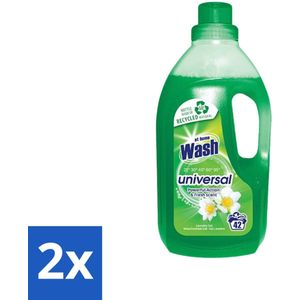 2 x At Home - Wash - Wasmiddel - Alle Was - Frisse Geur - 42 Wasbeurten - Wasmiddel - Wasmiddel Voor Alle Textiel - Vlekkenverwijderaar - Frisse Geur - Wasmiddel 1.5 Liter