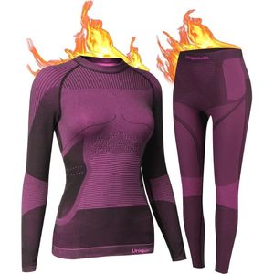Dames Thermisch Ondergoed - Sneldrogend en Functioneel voor Skiën en Sport - Set van Comfortabel Thermo Ondergoed