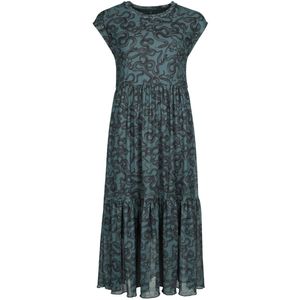 Black Premium by EMP groene lange jurk met zwarte slangen - Dames - S