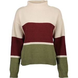 Blue Seven - Trui 248063 groen / rood / beige opst. Kraag - maat 36