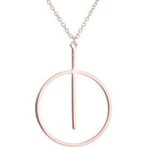24/7 Jewelry Collection Bar Cirkel Ketting - Rosé Goudkleurig