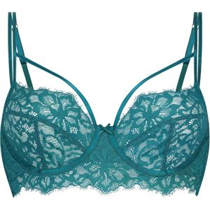 Hunkemöller Dames Lingerie Niet-voorgevormde longline beugel bh Isabella - Groen - maat C70