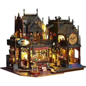 Bolmans - Poppenhuis - DIY Houten Stad - Miniatuur Gebouw - Puzzel - DIY Kit - Verjaardagscadeaus - Modelbouwpakket - Incl. Led Verlichting