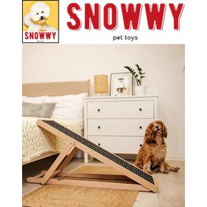 SNOWWY - Huisdier trap - Hondenhelling - Loopplank voor honden en katten - Houten dierenhelling - Pet trappen opvouwbaar met anti slip