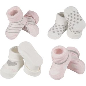 Baby newborn sokken 4 paar - Giftbox - 0/6 Maanden - Baby meisjes sokjes - Kraamcadeau - Babyshower kado - eerste babysokjes