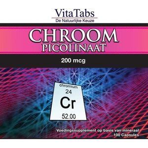 VitaTabs Chroom Picolinaat 200 mcg - 100 capsules - Mineralen