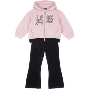Chicco - Joggingpak - Rosé/Zwart - Sweatstof/Fluweel/Nicky Velours