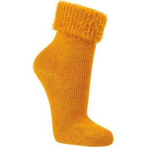 Topsocks fluffyboord sokjes-oker-39-42 kleur: oker maat: 39-42