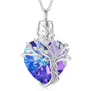 Luxe Ashanger - met Ketting - Voor As, Haren of Parfum - Assieraad - As Ketting - Gedenksieraad - Urn - Incl. As vuller en Opbergzakje - Forest Heart
