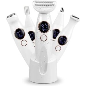 Draadloos scheerapparaat - 5-in-1 - dames epilator - met laadstation - Wit