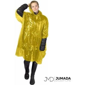 Jumada's Wegwerp Poncho - Regenponcho - Noodponcho - Regencape - Met Capuchon - Volwassenen - Geel