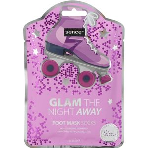 Sence voetenmasker disco - glam the night away - foot mask socks - vochtinbrengende formule - 1 paar 2x 20ml - vegan