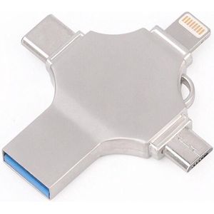 Almas 4 In 1 Usb Flash OTG - OTG 3.0 - OTG USB Flash Driver - Zilver