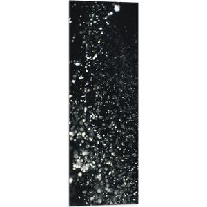 Vlag - Zwarte Achtergrond Vol Zilver Glitter - 30x90 cm Foto op Polyester Vlag