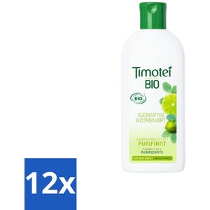 Timotei - Shampoo - Eucalyptus & Limoen - 2in1 - Biologisch - 250ml - Voordeelverpakking - 12 stuks