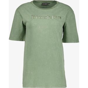 TwoDay dames acid wash T-shirt Brooklyn groen - Maat XL
