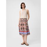 comma - A-lijnrok - Vloeiende Midirok - Zachte Viscosemix - Elastische Tailleband