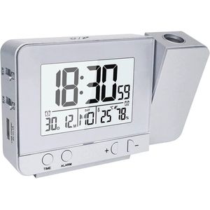 Projectiewekker met Snooze, Temperatuur- en Vochtigheidsmeter, USB-aansluiting, Timer en Kalender