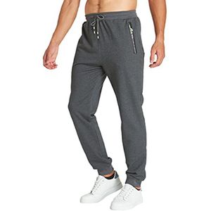 Lange Vrijetijdspantalon voor Heren met Elastische Taille en Ritszakken