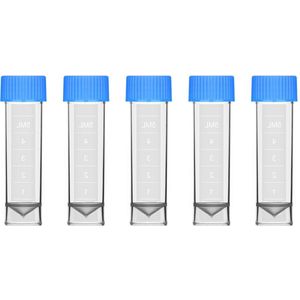 Graduated 5ml Freestanding Cryovial Tube - Cryogenic Polypropylene Stock Vials with Cap and Silicone Gasket - Pack of 100