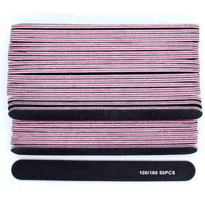 50 stuks nagelvijl 100/180 - nagelvijlen voor gelnagels - dubbelzijdige nagelpijlset - wegwerp nagelvijlen voor doe-het-zelf nail art thuis - huisdieren - zwart