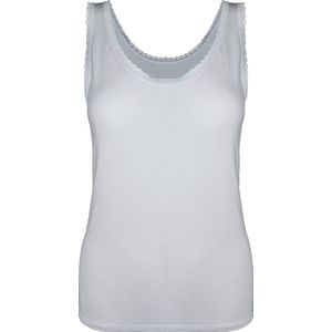 GAUBERT - LADIES BASIC SINGLET BAMBOE 1-PACK WIT S/M met kant