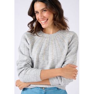 Damart - Thermolactyl trui van opengewerkt tricot met stras - Dames - Grijs - XS