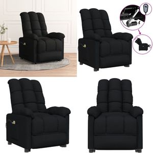 vidaXL Massagestoel elektrisch stof zwart - Massagestoel - Massagestoelen - Zitstoel - Leunstoel