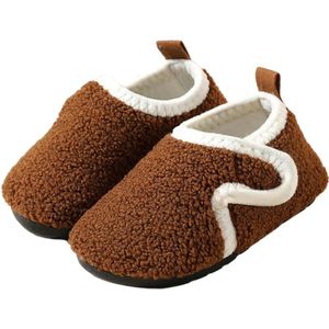 Herfst/Winter Kinder Katoenen Pantoffels - Antislip Katoenen Pantoffels met Zachte Zolen - Peuter en Baby Wandelende Katoenen Pantoffels - Warme Antislip Katoenen Pantoffels voor Binnen - Klittenband Ontwerp - 24/25