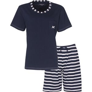 Tenderness - Dames Shortama - Pyjama Set - Blauw - Maat XL