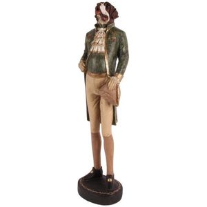 Baroque - Decoratief beeld of figuur - Fig. hond op voet resin 80 cm - 80x23.5x18.5 - Polyresin