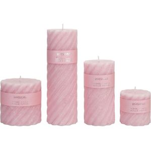 Riverdale - Geurkaars Swirl Rose & Honeysuckle light pink 10x10cm - Paars