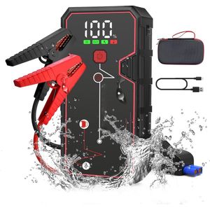 , Auto Starthulp Powerbank Jump starter 5000A Piekstroom 23800mAh (voor alle benzinemotor of 8.0L dieselmotor) Draagbare Autoaccu starter 12 V, met LED-verlichting, HD-groot scherm