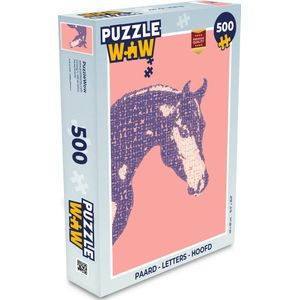 Puzzel Paard - Letters - Hoofd - Meisjes - Kinderen - Meiden - Legpuzzel - Puzzel 500 stukjes