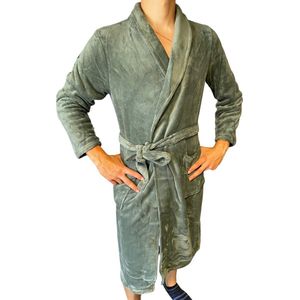 HL Tricot - Heren badjas/kamerjas - Maat S - Mannen - Groen -