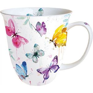 Ambiente-mok-butterfly-vlinder-kleurrijk-porcelein-fine bone china-kado-moederdag