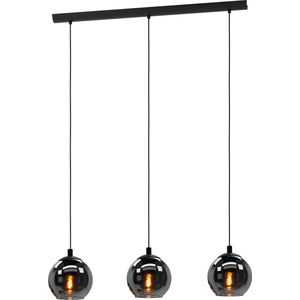 EGLO Ariscani Hanglamp - E27 - 76,5 cm - Zwart - Rookglas