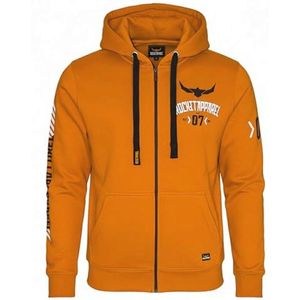 Heren Hooded Jacket - Heavy Sweatjacket met Zipper, Fleece Binnenkant, Verkrijgbaar in Maten S-5XL - Kleur: Grijs, Marine, Zwart