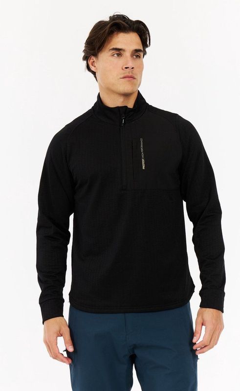 Protest Prtcatcher - Skipully Heren - Lange mouwen - 1/4 rits – True Black
